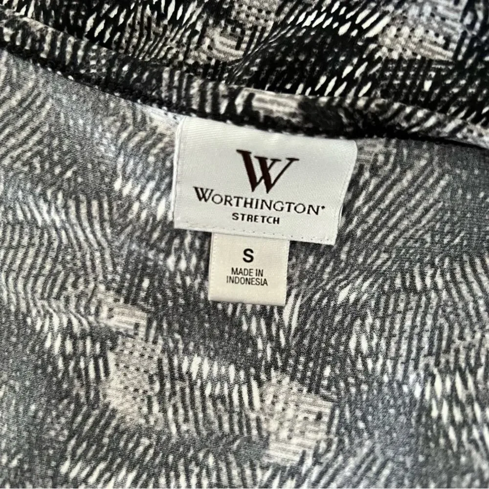Surplice Dress Size Small Worthington Stretch V Neck Short Sleeve Midi - Picture 7 of 9